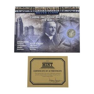 20th Century Silver Coins: Standing Liberty Silver Quarter 1916-1930